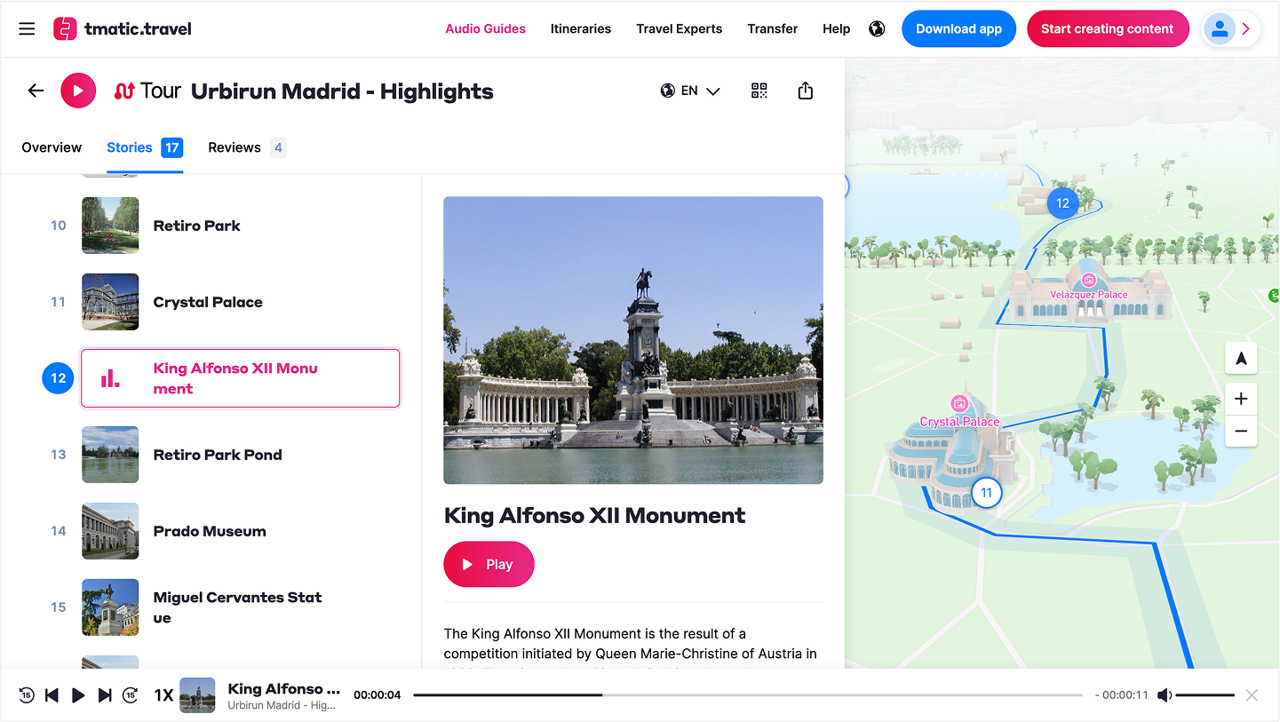 Audio Guides Mapping Platform: CMS, Public View & API — screenshot 1