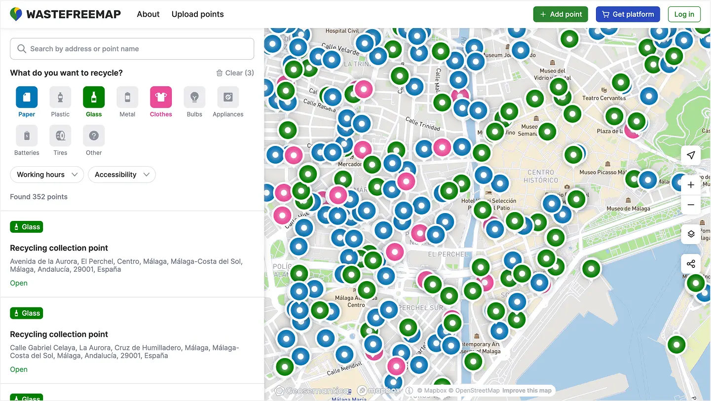 Crowdmapping Platform for Recycling Points: Web & Mobile — screenshot 3